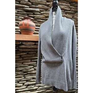 Size S Ann Taylor Gray Crossover Button Sweater